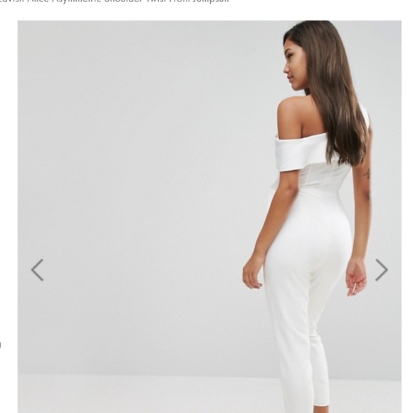 Lavish Alice Asymmetric shoulder jumpsuit - Picture 2 of 4